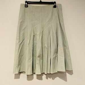 Club Monaco Light Green Flare Raw Edge Hem Skirt